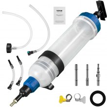 VEVOR Manual ATF Refill System Dispenser, Oil and Liquid Extractor Large Capacity, Transmission Fluid Pump with 15 Pieces ATF Filler Adapte