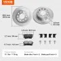 VEVOR Rear Brake Kit Compatible with Audi A3 (8P), VW Golf 5 6, Seat LEON, SKODA OCTAVIA, ALTEA, Brake Rotors Ceramic Brake Pads Replacement Kit, 253mm Rear Rotors