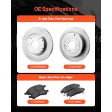 Front and Rear Brake Kit for 2008-2017 Buick Enclave, Hollow Brake Rotors Kit