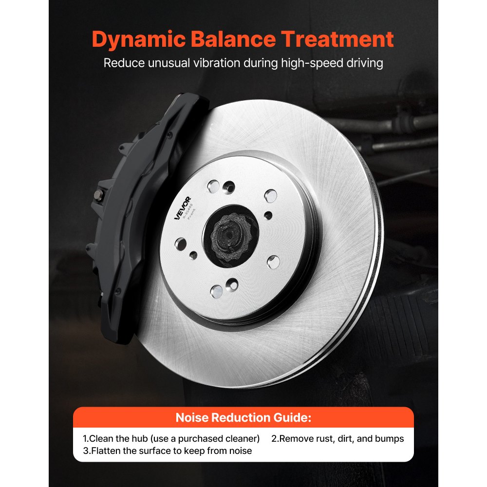 VEVOR Front & Rear Brake Kit Compatible with 2012-2016 Honda CR-V (AWD Models), Ceramic Brake Replacement Kits, 12 inch Hollow Structure Front Rotors, 12 inch Solid Structure Rear Rotors, R-31455