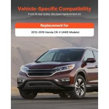 Front and Rear Brake Kit Compatible with 2012-2016 Honda CR-V (AWD Models)
