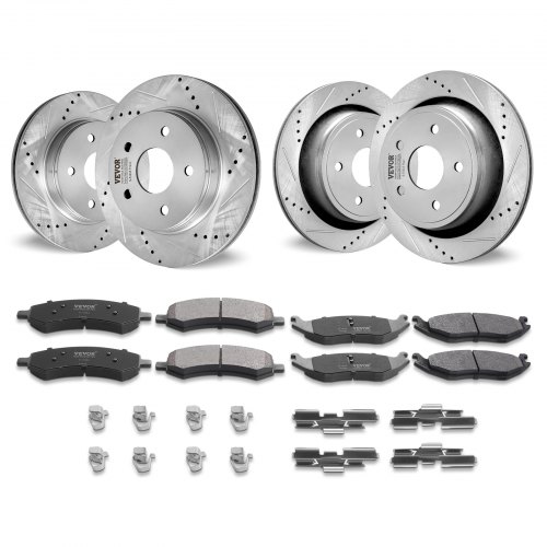 Brake Rotor And Pad Kit Complete Front & Rear Drilled & Slotted Brake Kit For 2001-2002 Dodge Ram 2500/3500 - Ceramic Pads & Rotors Oem Brakes And Rotors - Foto 4