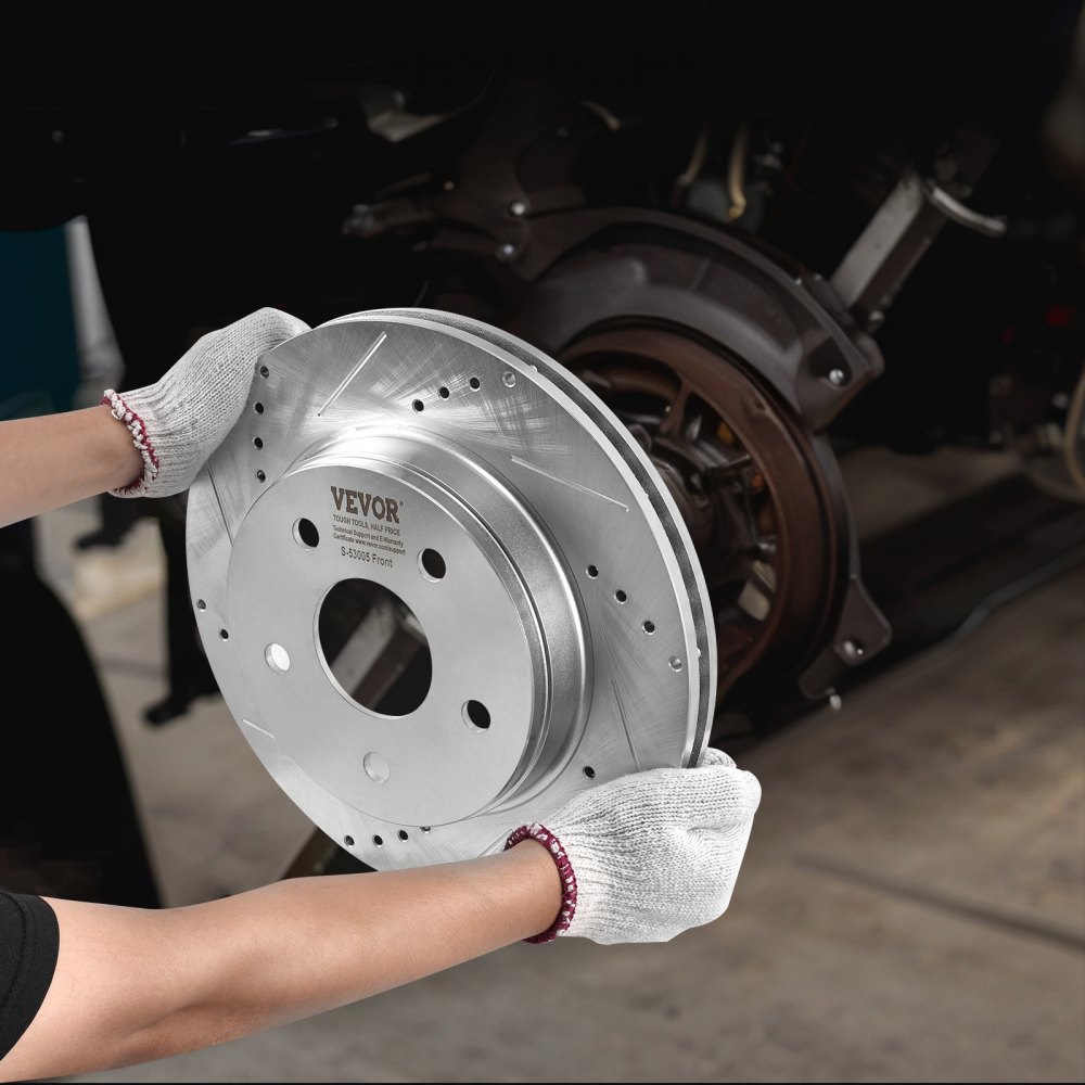 VEVOR Front and Rear Brake Kit for 06-2018 Dodge Ram 1500, 07-2009 Dodge Durango Chrysler Aspen, Drilled and Slotted Brake Rotors Ceramic Brake Pads Replacement, 13.2" Front Rotors 13.9" Rear Rotors