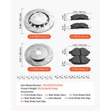Front and Rear Ceramic Brake Kit Fits for 2013-2015 Ford Explorer Brake Pads