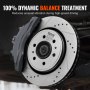 VEVOR brake rotors pads kit with dynamic balance treatment for reduced vibration during high-speed driving.