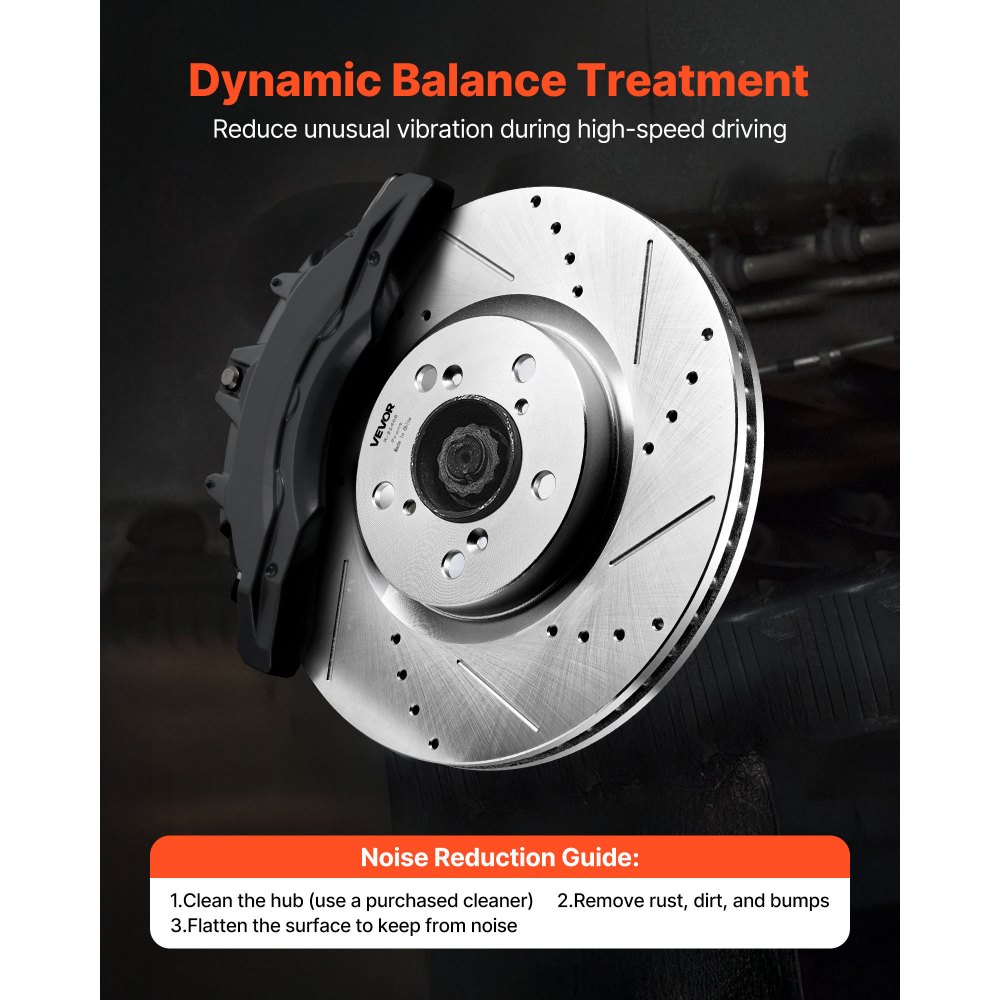 VEVOR Front and Rear Brake Kit Compatible with 2007-2013 Acura MDX, 2010-2013 Acura ZDX, 2009-2014 Honda Pilot, Drilled and Slotted Brake Rotors Ceramic Brake Pads Replacement Kit, 13 in (Front)