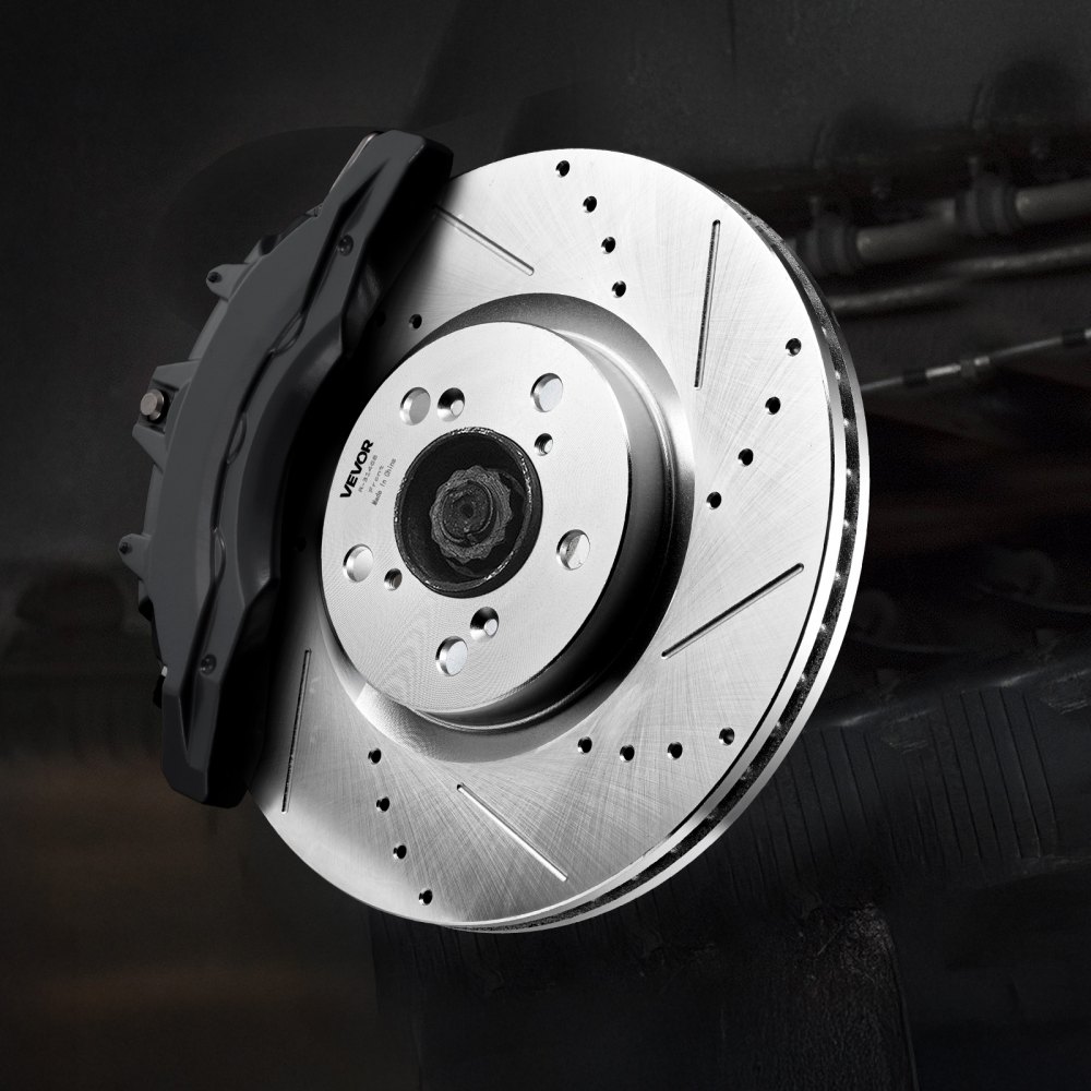VEVOR Front and Rear Brake Kit Compatible with 2007-2013 Acura MDX, 2010-2013 Acura ZDX, 2009-2014 Honda Pilot, Drilled and Slotted Brake Rotors Ceramic Brake Pads Replacement Kit, 13 in (Front)