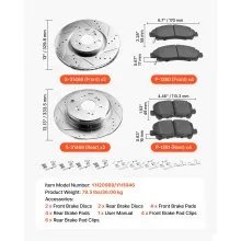 Front & Rear Ceramic Brake Kit for 2007-2013 Acura MDX, 2010-2013 Acura ZDX