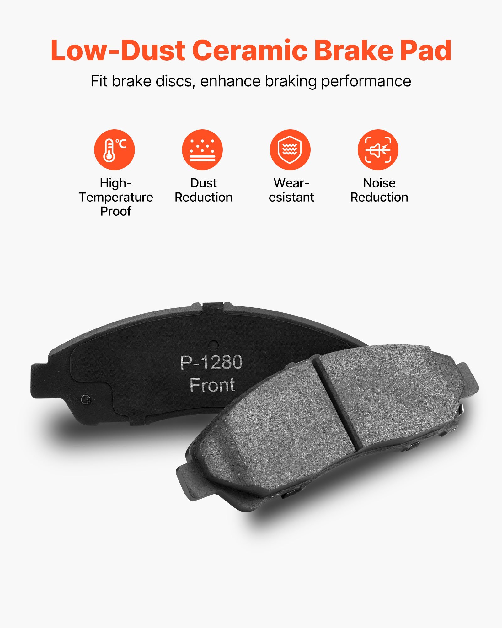 VEVOR Front and Rear Brake Kit Compatible with 2007-2013 Acura MDX, 2010-2013 Acura ZDX, 2009-2014 Honda Pilot, Drilled and Slotted Brake Rotors Ceramic Brake Pads Replacement Kit, 13 in (Front)