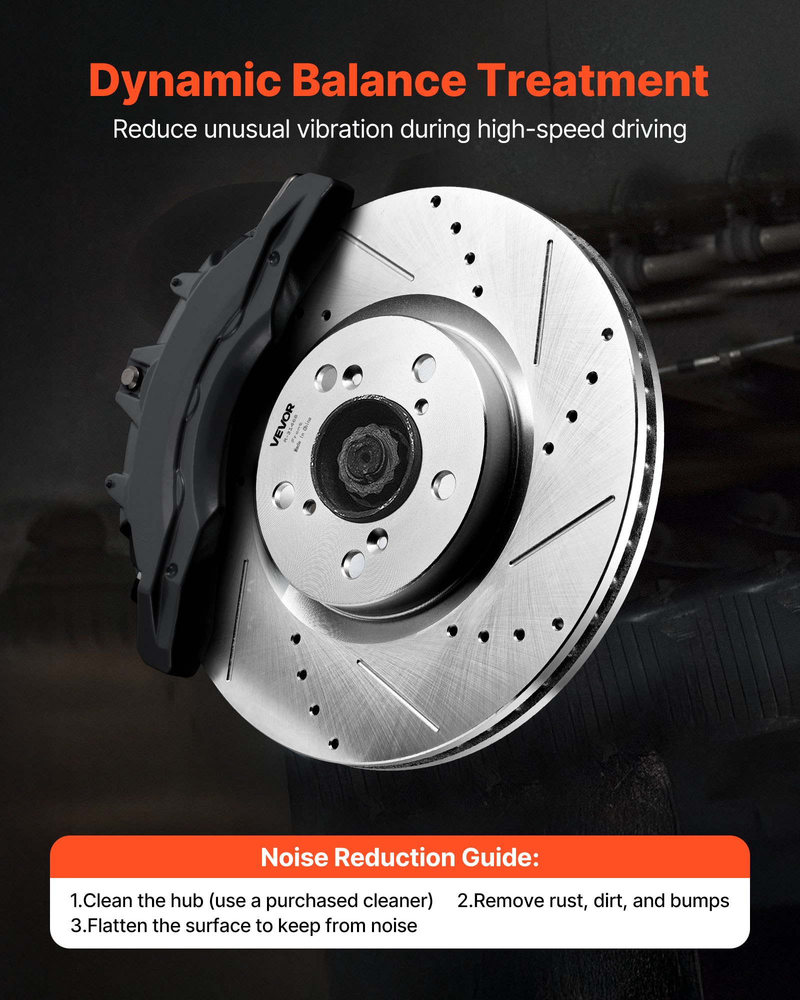 VEVOR Front and Rear Brake Kit Compatible with 2007-2013 Acura MDX, 2010-2013 Acura ZDX, 2009-2014 Honda Pilot, Drilled and Slotted Brake Rotors Ceramic Brake Pads Replacement Kit, 13 in (Front)