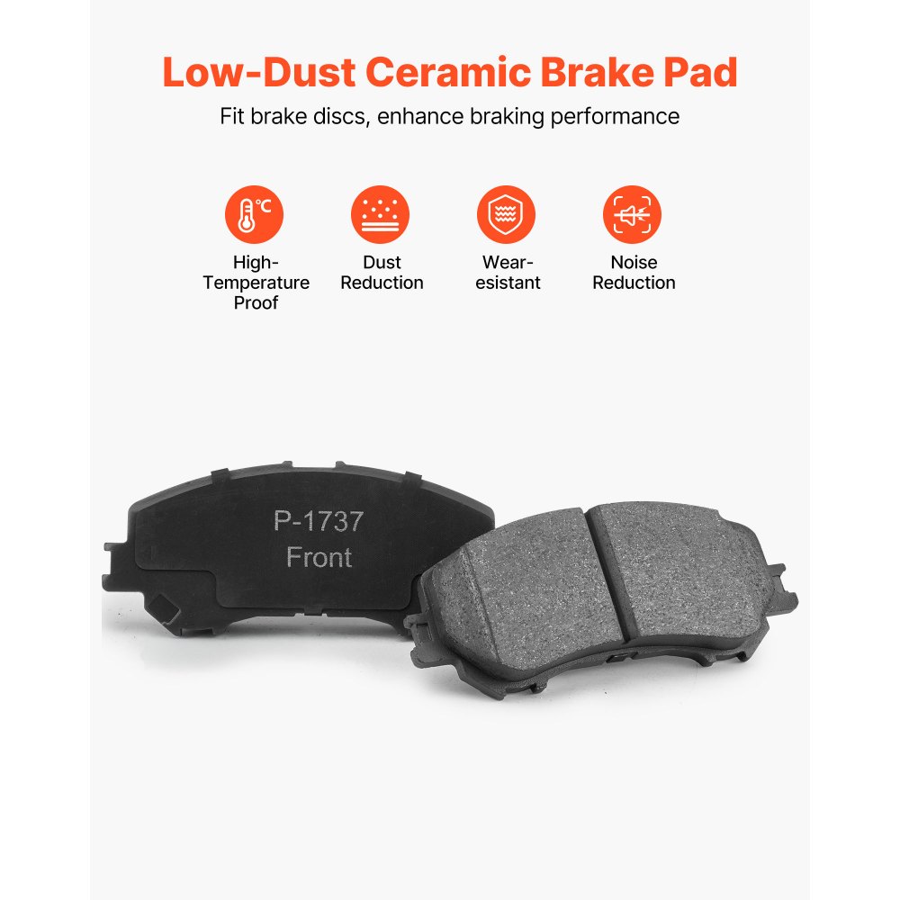 VEVOR Front and Rear Brake Kit Compatible with 2014-2015 Nissan Rogue (2 Row Seating; 11.65 inch (296mm) Front Outer Diameter), Hollow Structure Brake Rotors Ceramic Brake Pads Replacement Kit