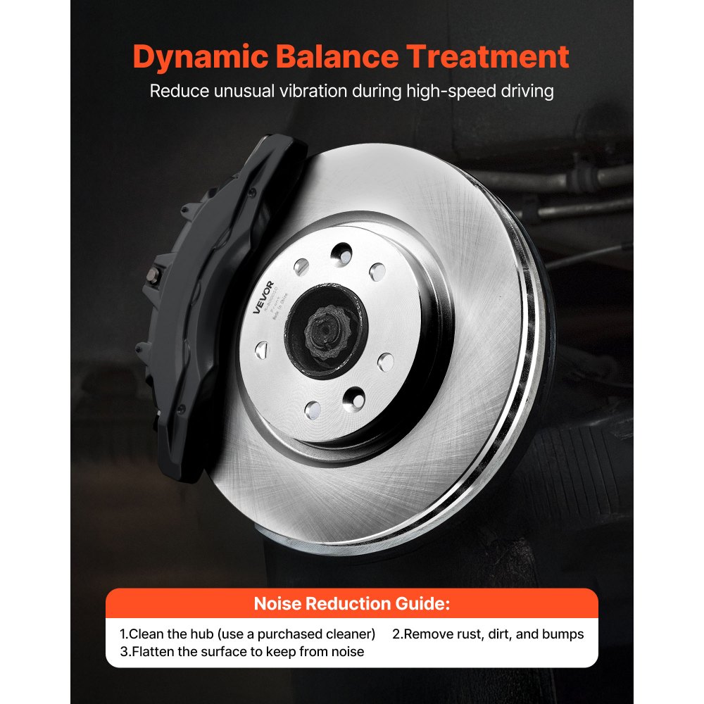 VEVOR Front and Rear Brake Kit Compatible with 2014-2015 Nissan Rogue (2 Row Seating; 11.65 inch (296mm) Front Outer Diameter), Hollow Structure Brake Rotors Ceramic Brake Pads Replacement Kit