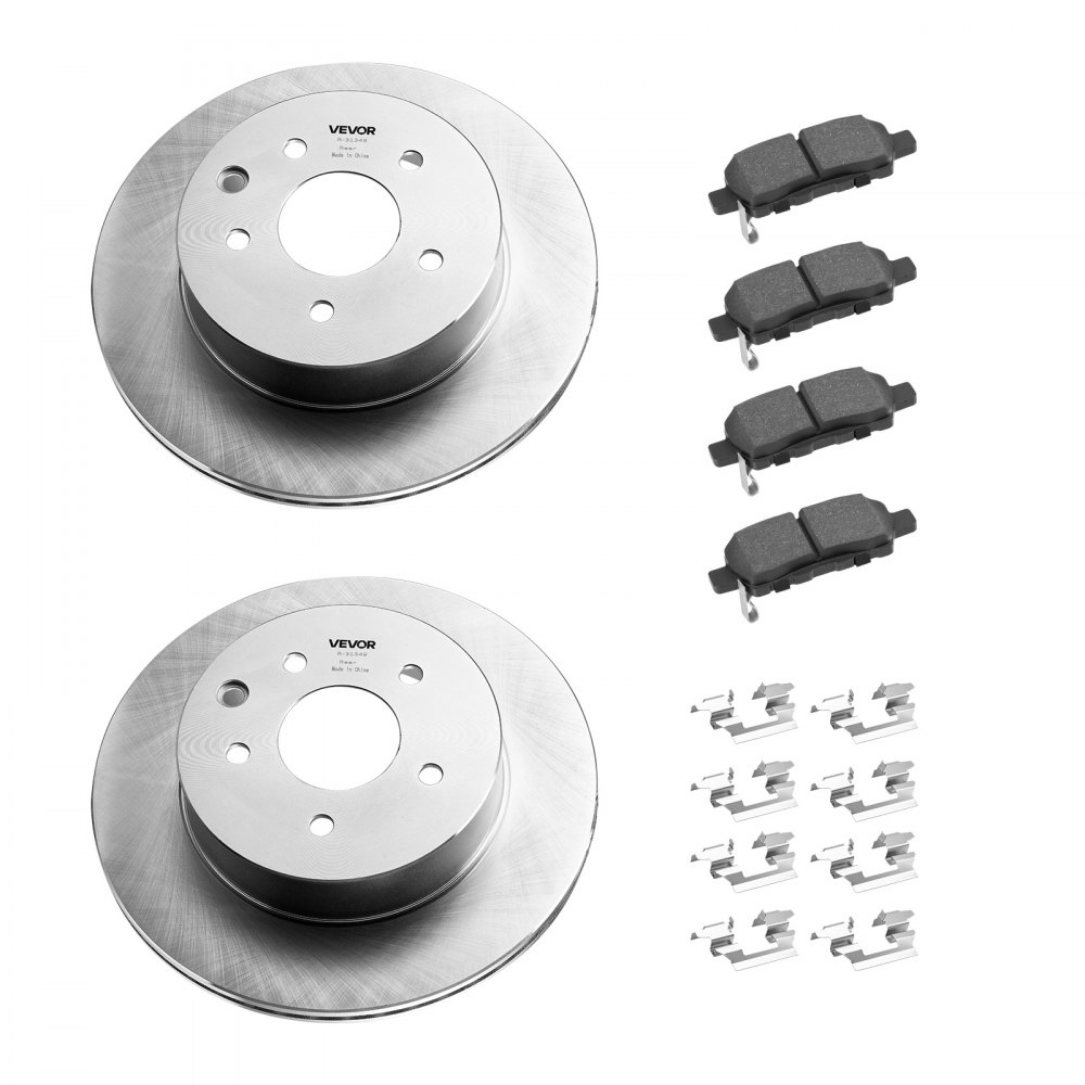 VEVOR Front and Rear Brake Kit Compatible with 2014-2015 Nissan Rogue (2 Row Seating; 11.65 inch (296mm) Front Outer Diameter), Hollow Structure Brake Rotors Ceramic Brake Pads Replacement Kit