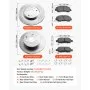 VEVOR Front and Rear Brake Kit Compatible with 2014-2015 Nissan Rogue (2 Row Seating; 11.65 inch (296mm) Front Outer Diameter), Hollow Structure Brake Rotors Ceramic Brake Pads Replacement Kit