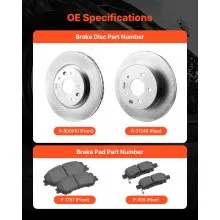 Front & Rear Ceramic Brake Kit for 2014-2015 Nissan Rogue Brake Replacement Kit