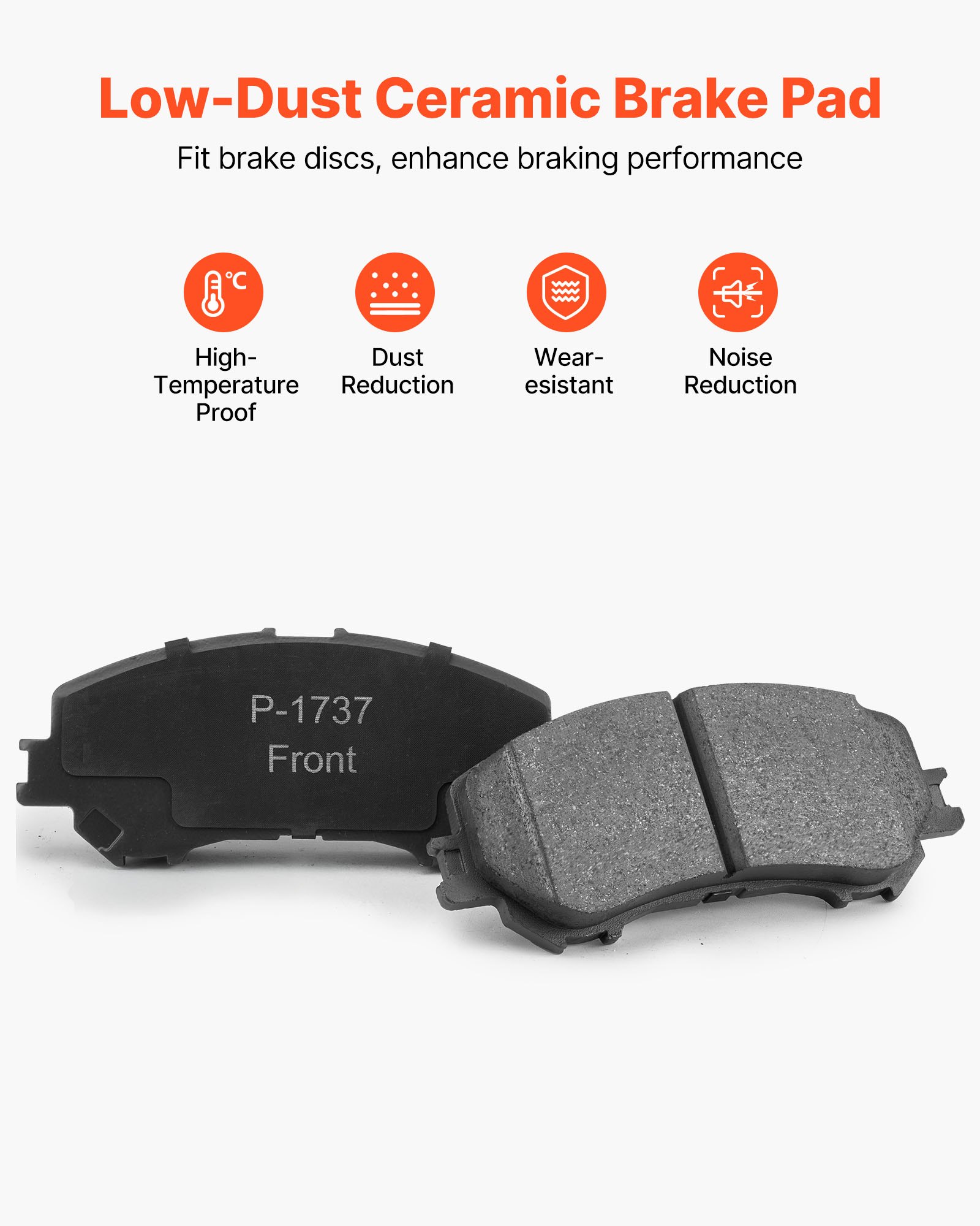 VEVOR Front and Rear Brake Kit Compatible with 2014-2015 Nissan Rogue (2 Row Seating; 11.65 inch (296mm) Front Outer Diameter), Hollow Structure Brake Rotors Ceramic Brake Pads Replacement Kit