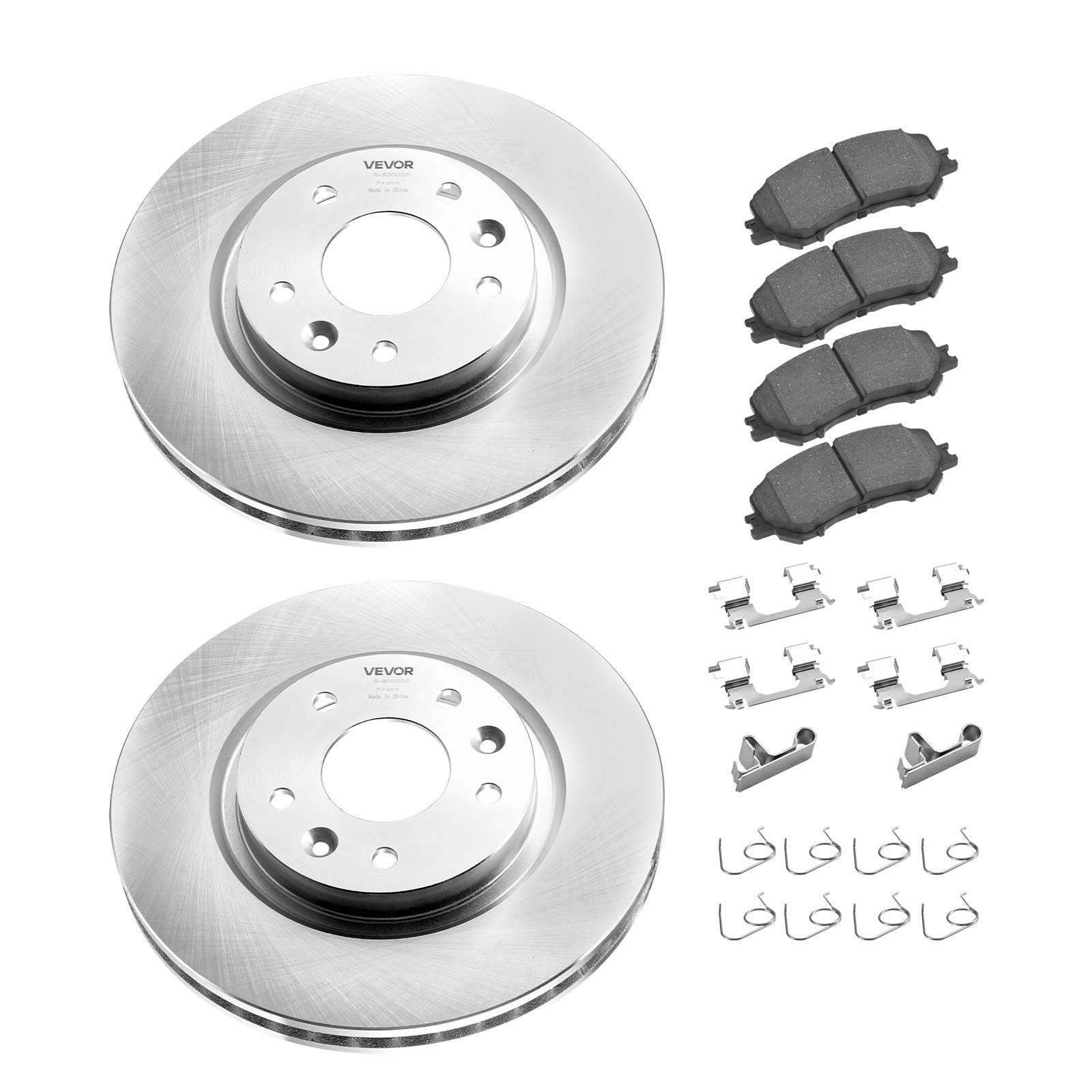VEVOR Front and Rear Brake Kit Compatible with 2014-2015 Nissan Rogue (2 Row Seating; 11.65 inch (296mm) Front Outer Diameter), Hollow Structure Brake Rotors Ceramic Brake Pads Replacement Kit