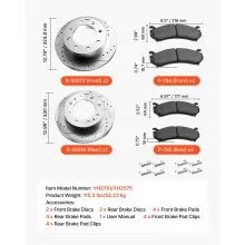 Front and Rear Brake Rotors Kit for 2002-2006 Chevrolet Avalanche 2500 (8 STUD)
