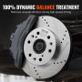 VEVOR brake rotors pads kit shown with dynamic balance treatment for reduced vibration during driving.