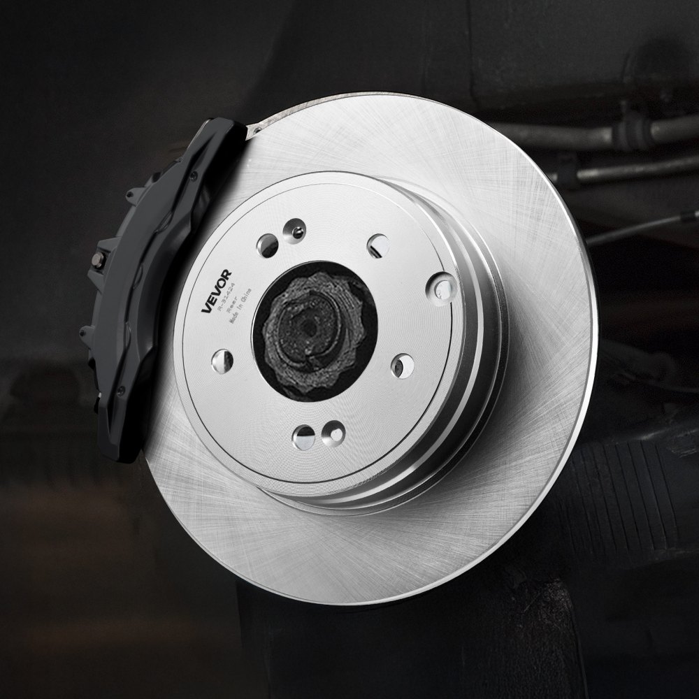 VEVOR Front & Rear Brake Kit Compatible with 2011-2014 Hyundai Sonata, 2015 Hyundai Sonata (Hybrid, Hybrid Limited; Non-Turbo; Models w/Manual Parking Brake), Hollow Brake Rotors & Solid Rear Rotors