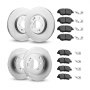 VEVOR Front & Rear Brake Kit Compatible with 2011-2014 Hyundai Sonata, 2015 Hyundai Sonata (Hybrid, Hybrid Limited; Non-Turbo; Models w/Manual Parking Brake), Hollow Brake Rotors & Solid Rear Rotors