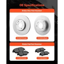 Front and Rear Ceramic Brake Kit Compatible with 2011-2014 Hyundai Sonata