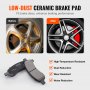 VEVOR brake rotors pads kit showing before and after with low-dust ceramic brake pads.