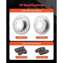 Front and Rear Ceramic Brake Rotors Pads Kit for 2016-2021 Toyota Land Cruiser