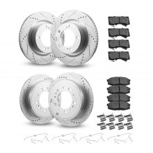 Front and Rear Ceramic Brake Rotors Pads Kit for 2016-2021 Toyota Land Cruiser