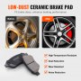 VEVOR brake pads & rotors kit: before/after low-dust ceramic brake pads, high-temp resistant, dust reduction, wear & noise reduction.