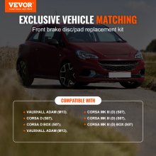 VEVOR Front Ceramic Brake Pads & Rotors Kit for Vauxhall Adam Corsa D Hatchback
