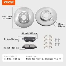 Kit de pastillas y rotores de freno cerámicos delanteros VEVOR para Vauxhall Adam Corsa D Hatchback