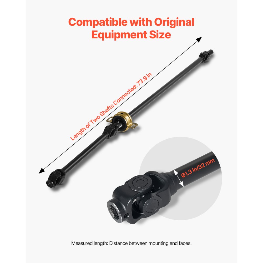 VEVOR Front Drive Shaft, 73.9" Prop Shaft Driveshaft Assembly Compatible with 2014-2017 Polaris RZR XP 1000, Replace #PRP-PO-09-006 1333350 1333424