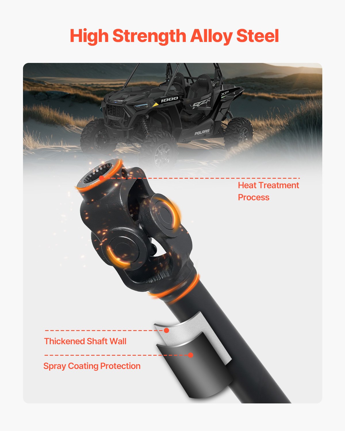 VEVOR Front Drive Shaft, 73.9" Prop Shaft Driveshaft Assembly Compatible with 2014-2017 Polaris RZR XP 1000, Replace #PRP-PO-09-006 1333350 1333424