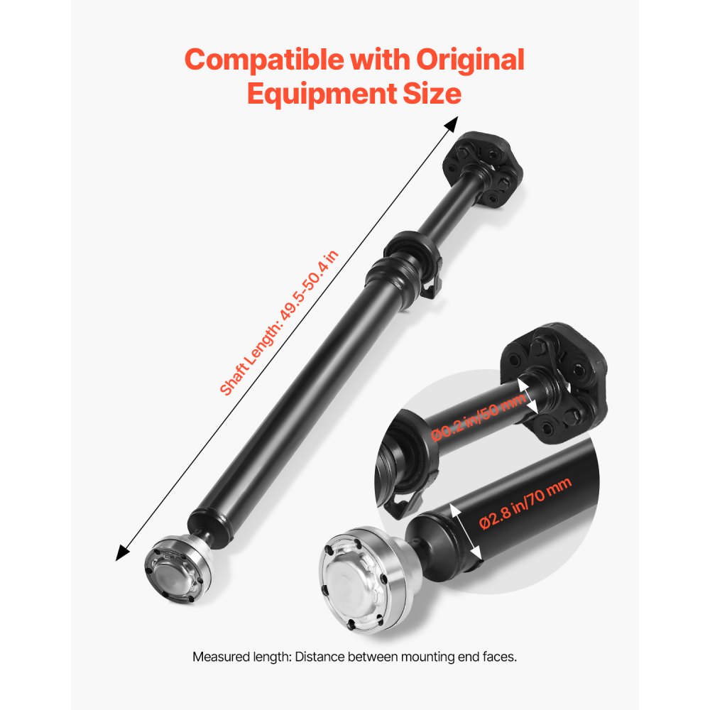 VEVOR Rear Drive Shaft, 49.5"-50.4" Prop Shaft Driveshaft Assembly Compatible with 2003-2010 Porsche Cayenne MK & 2004-2010 VW TOUREG, Replace #20010DS 936301