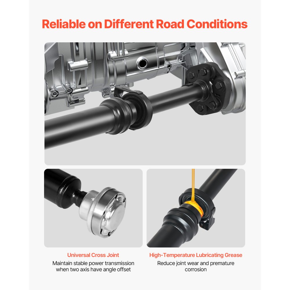 VEVOR Rear Drive Shaft, 49.5"-50.4" Prop Shaft Driveshaft Assembly Compatible with 2003-2010 Porsche Cayenne MK & 2004-2010 VW TOUREG, Replace #20010DS 936301