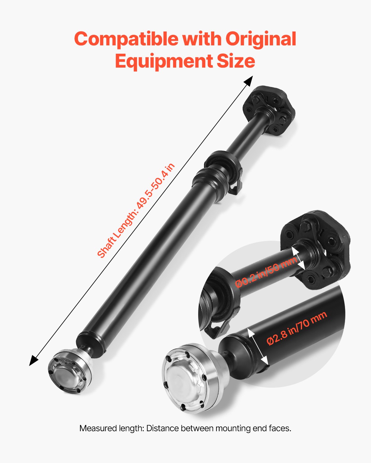 VEVOR Rear Drive Shaft, 49.5"-50.4" Prop Shaft Driveshaft Assembly Compatible with 2003-2010 Porsche Cayenne MK & 2004-2010 VW TOUREG, Replace #20010DS 936301