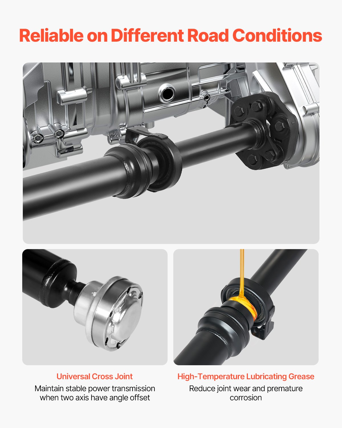 VEVOR Rear Drive Shaft, 49.5"-50.4" Prop Shaft Driveshaft Assembly Compatible with 2003-2010 Porsche Cayenne MK & 2004-2010 VW TOUREG, Replace #20010DS 936301