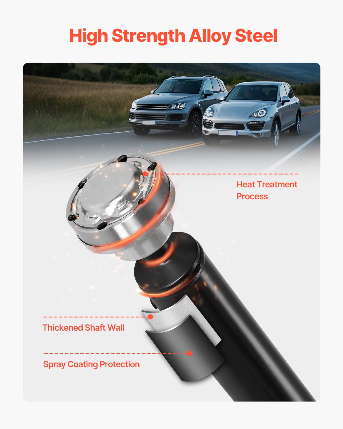 VEVOR Rear Drive Shaft, 49.5"-50.4" Prop Shaft Driveshaft Assembly Compatible with 2003-2010 Porsche Cayenne MK & 2004-2010 VW TOUREG, Replace #20010DS 936301