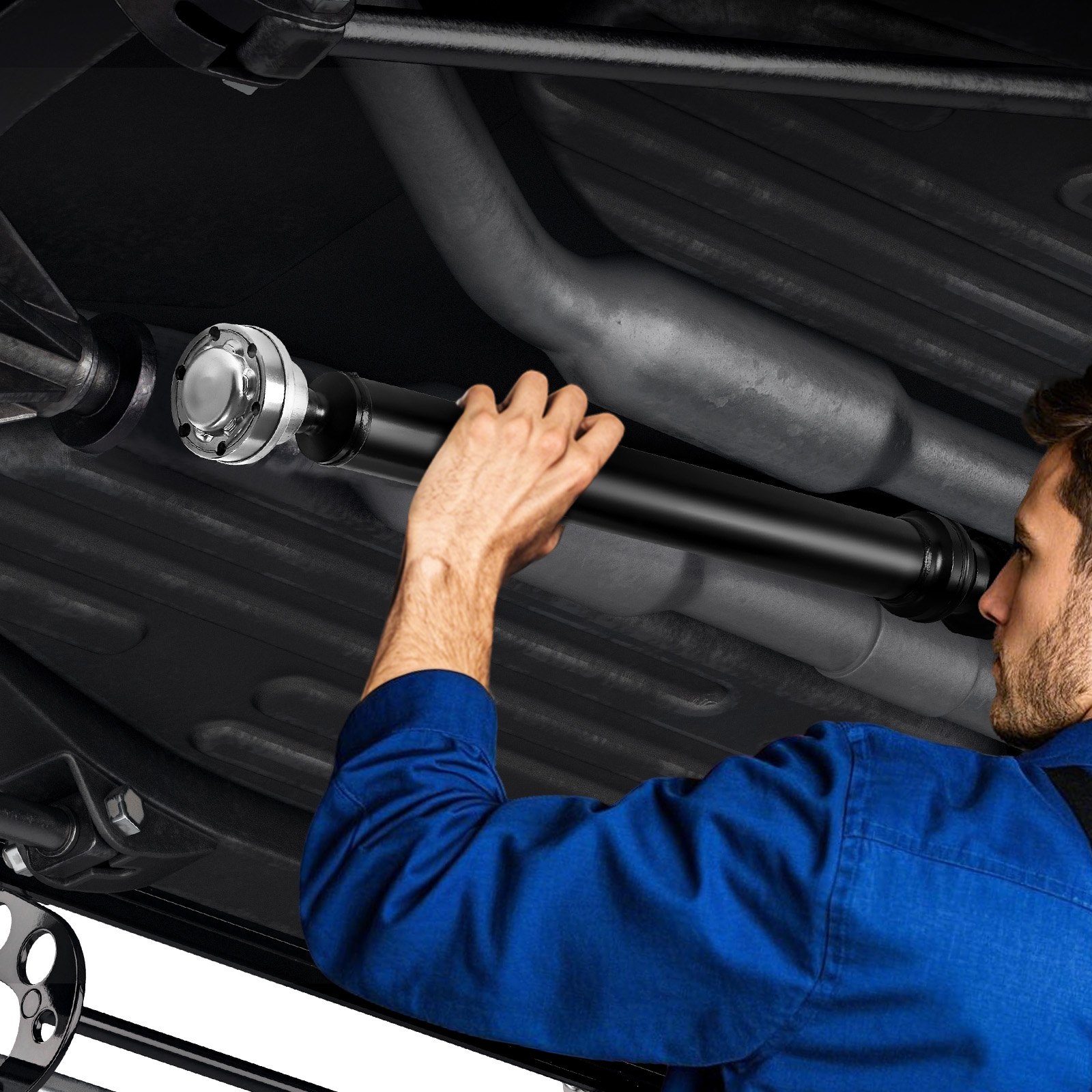 VEVOR Rear Drive Shaft, 49.5"-50.4" Prop Shaft Driveshaft Assembly Compatible with 2003-2010 Porsche Cayenne MK & 2004-2010 VW TOUREG, Replace #20010DS 936301