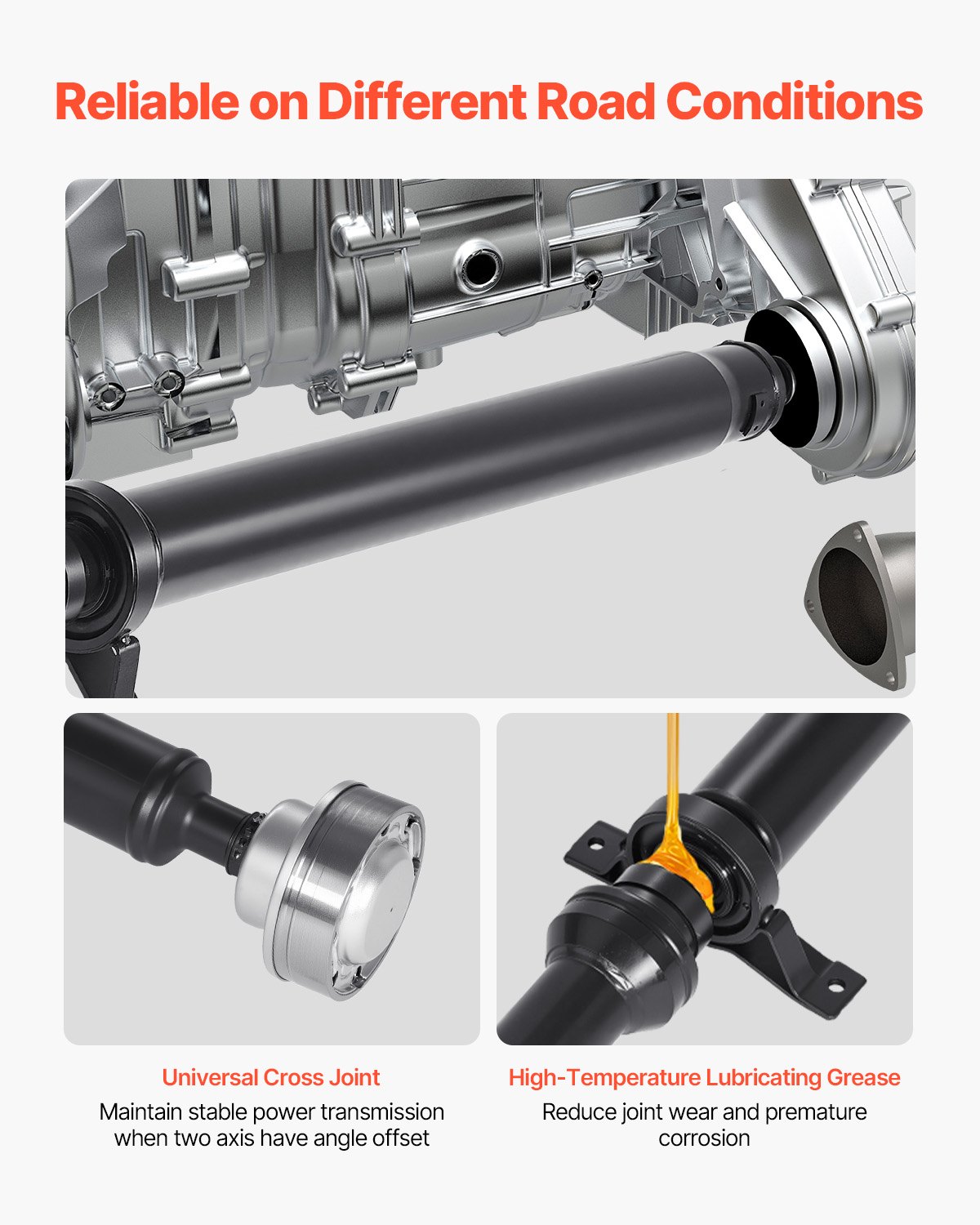 VEVOR Rear Drive Shaft, 71.7"-73.2" Prop Shaft Driveshaft Assembly Compatible with 2015-2019 Dodge Challenger V6 3.6L, Replace #976-987 976987 52123974AC 52123974AD 52123974AE 52123974AF