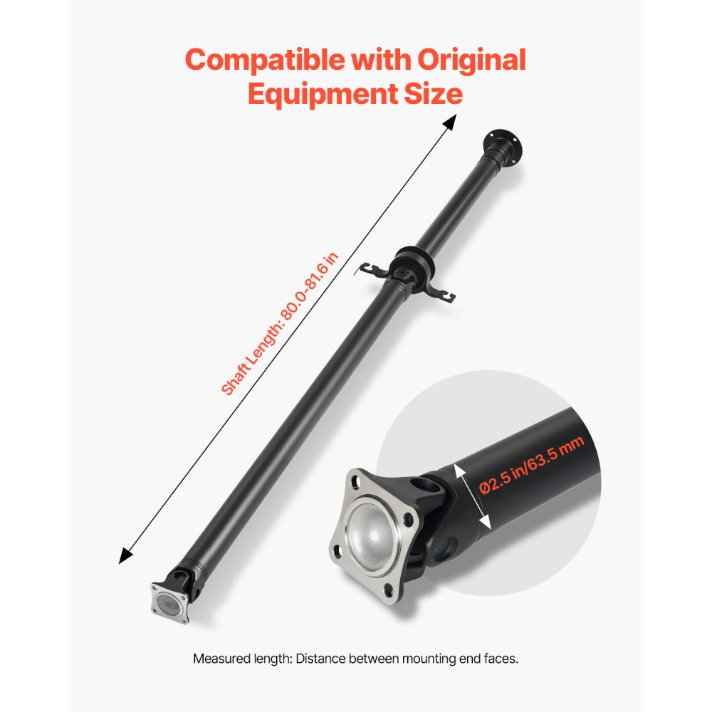 VEVOR Rear Drive Shaft, 80.0"-81.6" Prop Shaft Driveshaft Assembly Compatible with 2007-2014 Ford Edge & Lincoln MKX, Replace #DT4Z-4R602-A DT4Z4R602A 7T4Z4R602A SK936846 936-846 65-2027