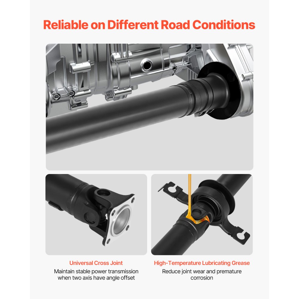 VEVOR Rear Drive Shaft, 80.0"-81.6" Prop Shaft Driveshaft Assembly Compatible with 2007-2014 Ford Edge & Lincoln MKX, Replace #DT4Z-4R602-A DT4Z4R602A 7T4Z4R602A SK936846 936-846 65-2027