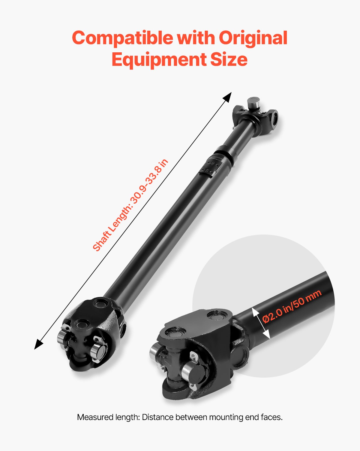 VEVOR Front Drive Shaft, 30.9"-33.8" Prop Shaft Driveshaft Assembly Compatible with 1987-2001 Jeep Cherokee L6 4.0L, Replace #53005542AC 53005542 53003248 53005040 938-128 938128
