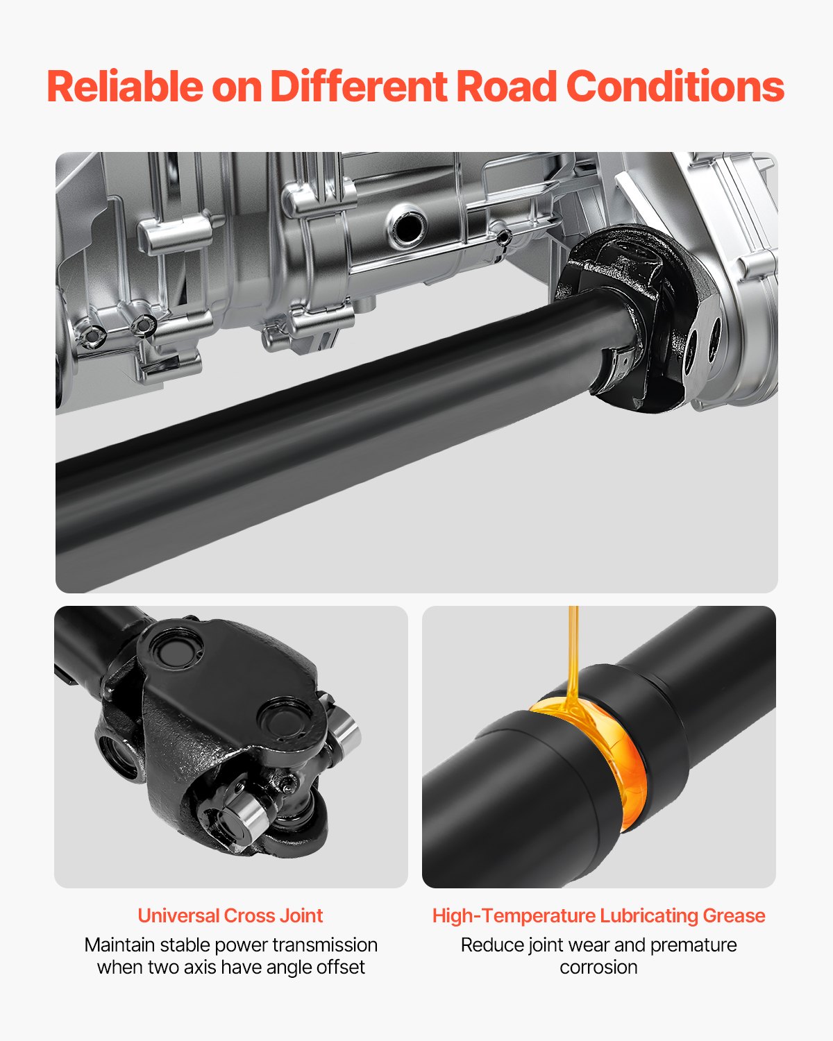 VEVOR Front Drive Shaft, 30.9"-33.8" Prop Shaft Driveshaft Assembly Compatible with 1987-2001 Jeep Cherokee L6 4.0L, Replace #53005542AC 53005542 53003248 53005040 938-128 938128