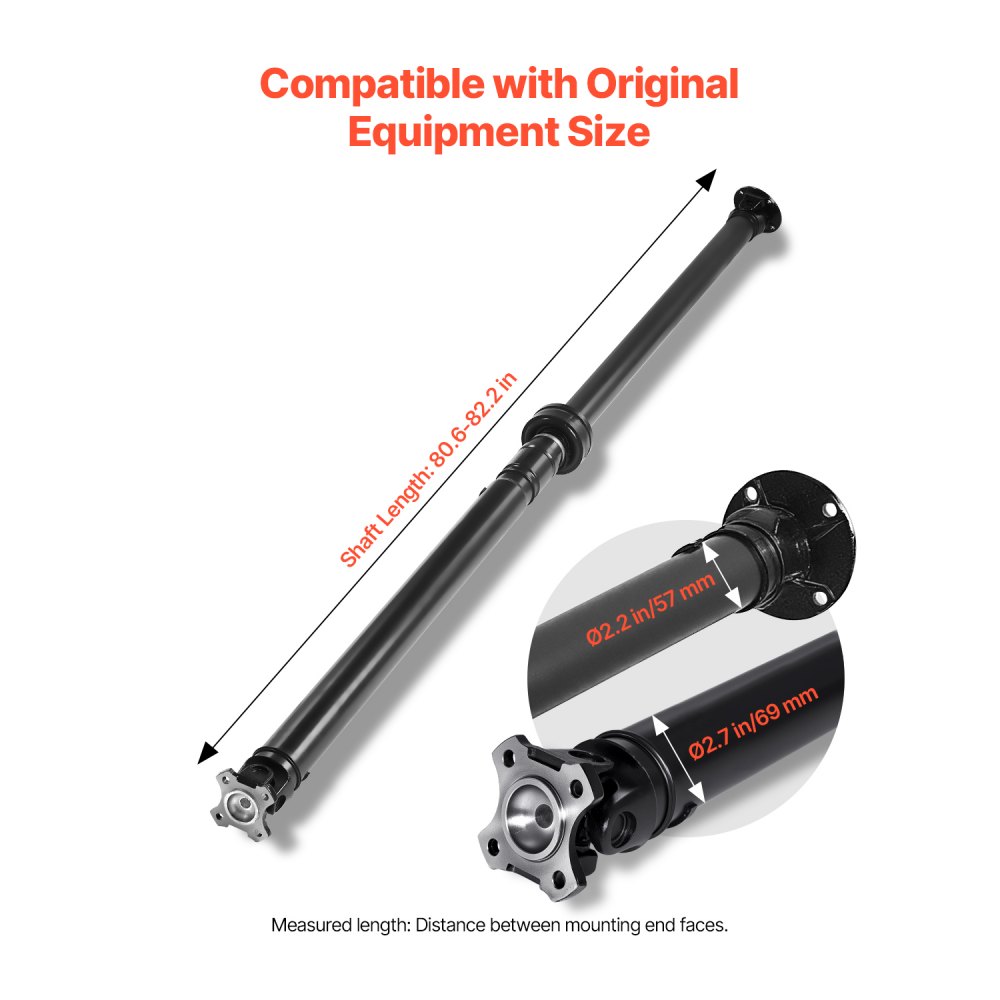 VEVOR Rear Drive Shaft, 80.6"-82.2" Prop Shaft Driveshaft Assembly Compatible with 2008-2016 Nissan Rogue S SL SV 2.5L, Replace #37000JM10A 946-236 946236 37000JM100 37000JM13A 37000JM14A