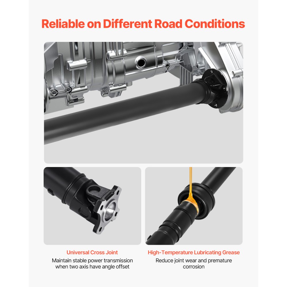 VEVOR Rear Drive Shaft, 80.6"-82.2" Prop Shaft Driveshaft Assembly Compatible with 2008-2016 Nissan Rogue S SL SV 2.5L, Replace #37000JM10A 946-236 946236 37000JM100 37000JM13A 37000JM14A