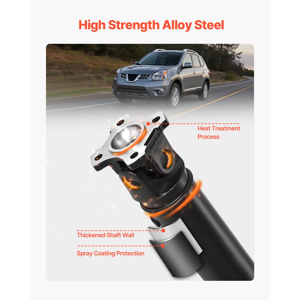 VEVOR Rear Drive Shaft, 80.6"-82.2" Prop Shaft Driveshaft Assembly Compatible with 2008-2016 Nissan Rogue S SL SV 2.5L, Replace #37000JM10A 946-236 946236 37000JM100 37000JM13A 37000JM14A