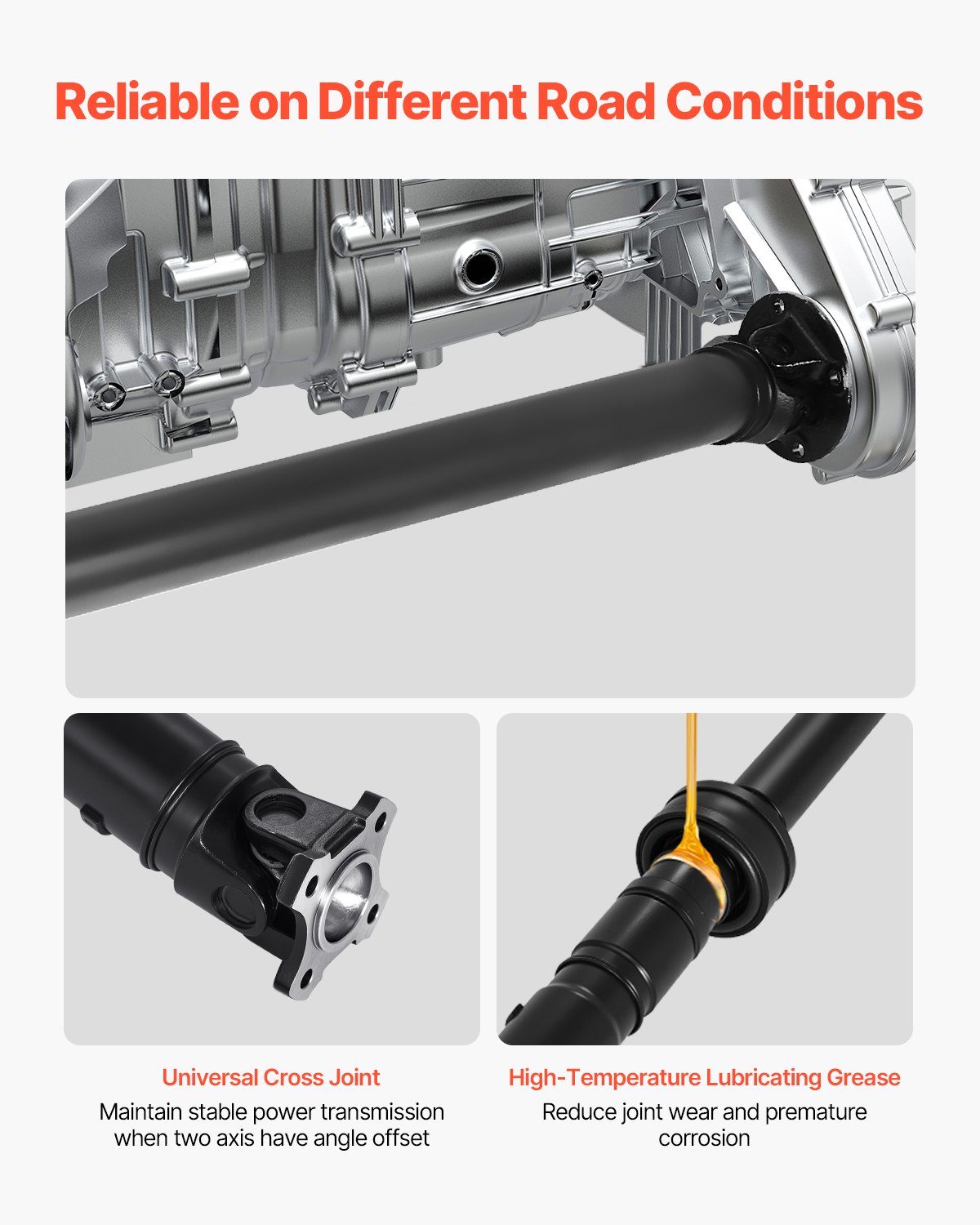 VEVOR Rear Drive Shaft, 80.6"-82.2" Prop Shaft Driveshaft Assembly Compatible with 2008-2016 Nissan Rogue S SL SV 2.5L, Replace #37000JM10A 946-236 946236 37000JM100 37000JM13A 37000JM14A