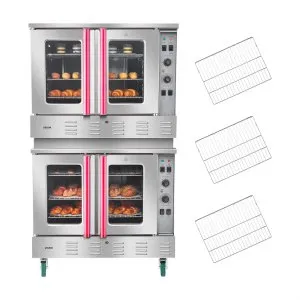 VEVOR Double Deck Gas Convection Oven, 14 cu.ft Full-Size Commercial Convection Oven, 40,000 BTU x 2 Powerful Burners, Natural Gas Commercial Ovens with Two Fan Modes, for Bakery, Restaurant & Kitchen | VEVOR US